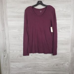 14th & Union Long Sleeve Scoop Neck Tee maroon